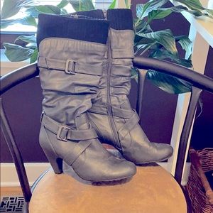 Grey Aldo Heeled Boots